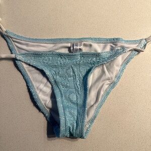 Blue Lace Side-Tie Bikini Bottom